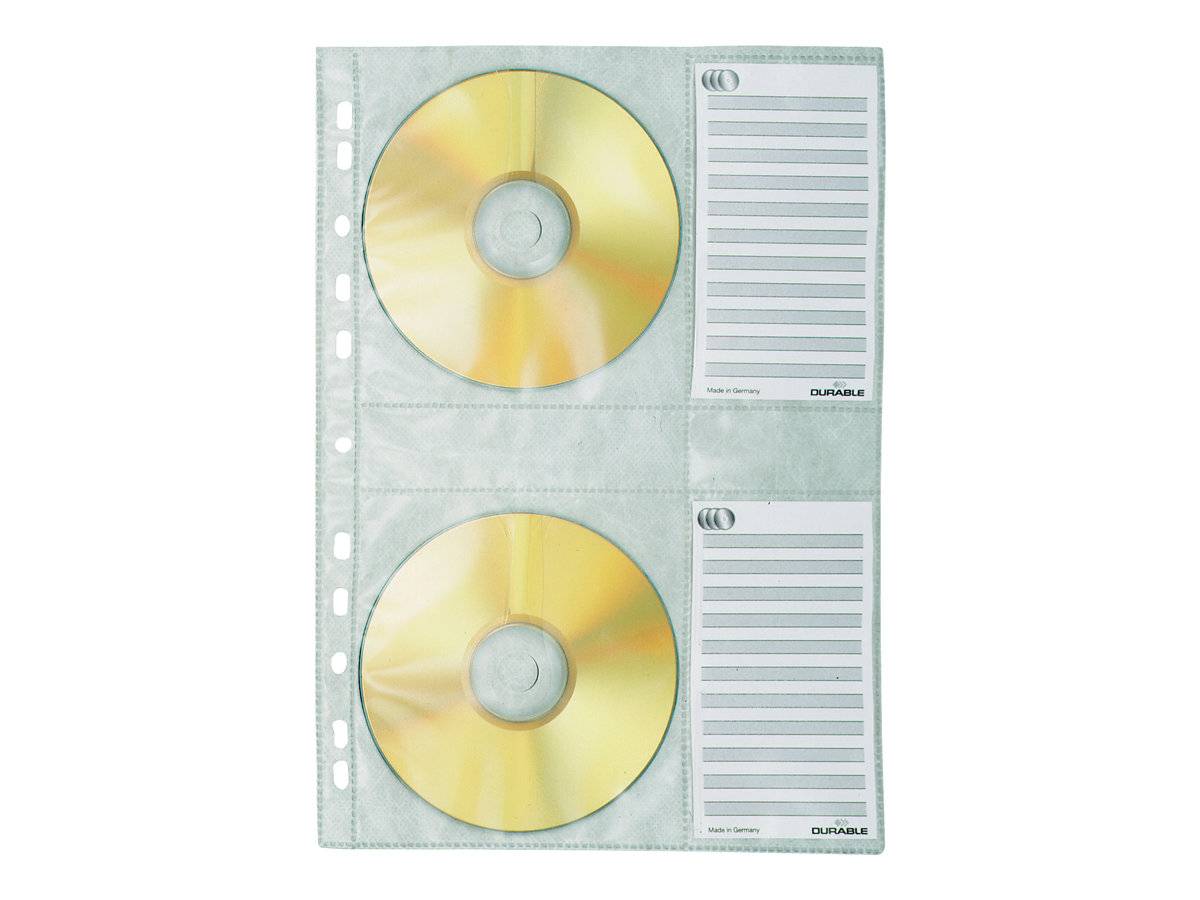 DURABLE 4 CD/DVD-doosje A4 met beschermvlies, verpakking van 5, transp-0