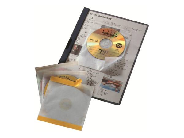Duurzame zelfklevende cd-houder FIX voor 1 cd, transparant PP, 10 stuks