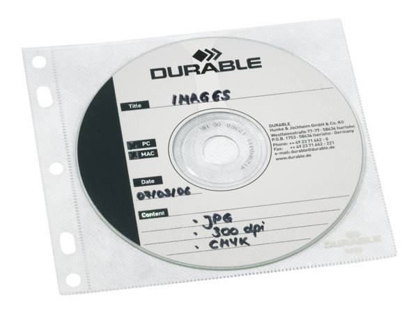 Duurzame cd/dvd-hoesjeshouder voor 1 of 2 cd's/dvd's, verpakking van 10 stuks