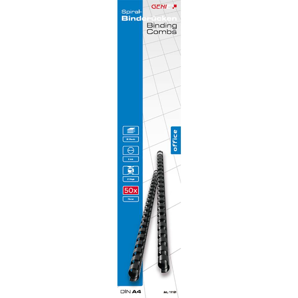 GENIE spiraalbindruggen 6 mm zwart 50 stuks-1