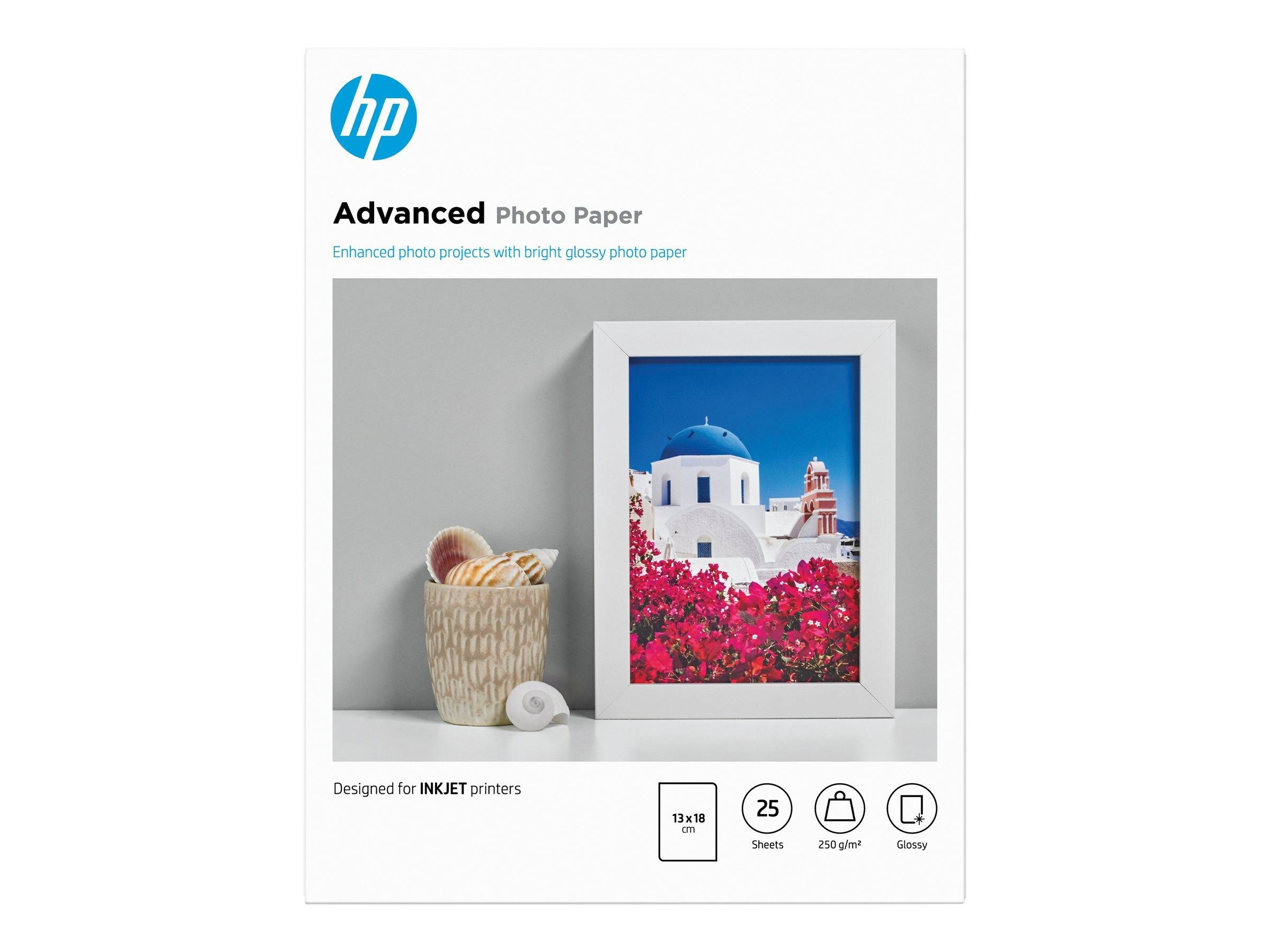 Fotopapier HP 13x18cm 25 stuks 250g/m2 randloos glanzend-3