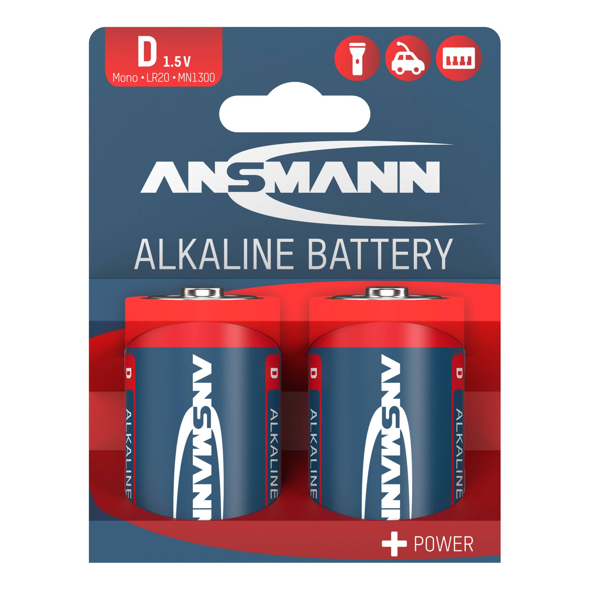 1x2 Ansmann Alkaline Mono D LR 20 rode lijn - 1514-0000-4