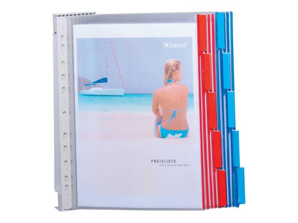 Duurzame wandhouder voor presentatieborden, grijs, voor 10 borden A4 73x322 mm