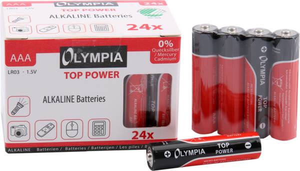 Olympia-alkalinebatterijen AAA-verpakking van 24 stuks