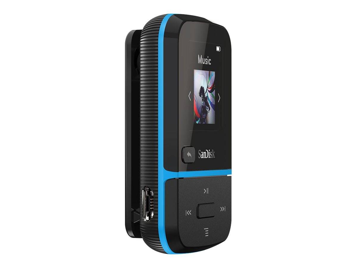 SanDisk Clip Sport Go MP3-speler 32 GB Blauw Met bevestigingsclip, FM-radio, Spraakopname-1