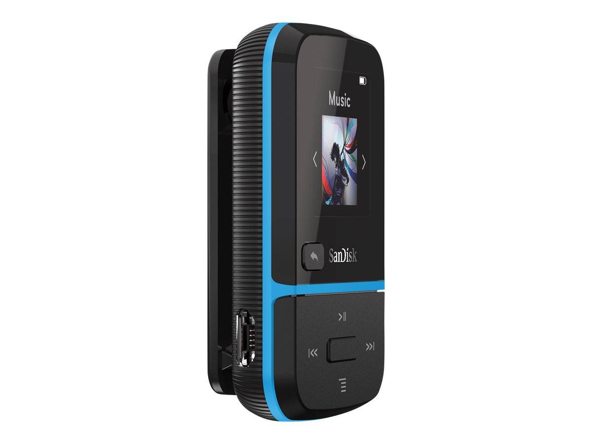 SanDisk Clip Sport Go MP3-speler 32 GB Blauw Met bevestigingsclip, FM-radio, Spraakopname-3