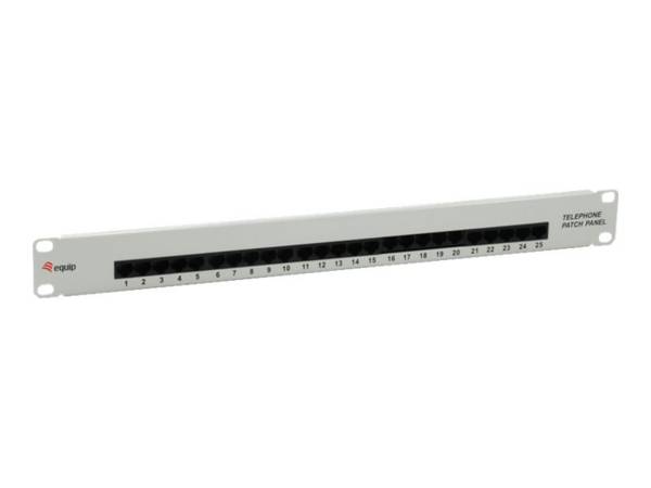 Equip patchpaneel 25x RJ45 Cat3 19" UTP 1U ISDN lichtgrijs