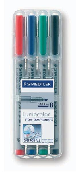 STAEDTLER foliepen Lumocolor B non-perm 4 stuks-1