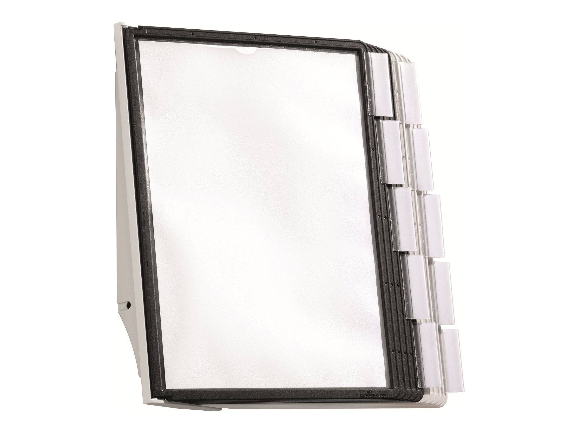 Wandhouder 10 zichtpanelen zwart/grijs polyamide met profielframef. DURABLE-4