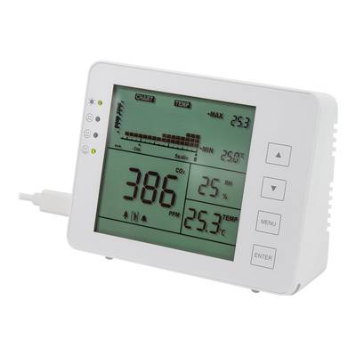 CO2 meter with traffic light, temperature and humidity display