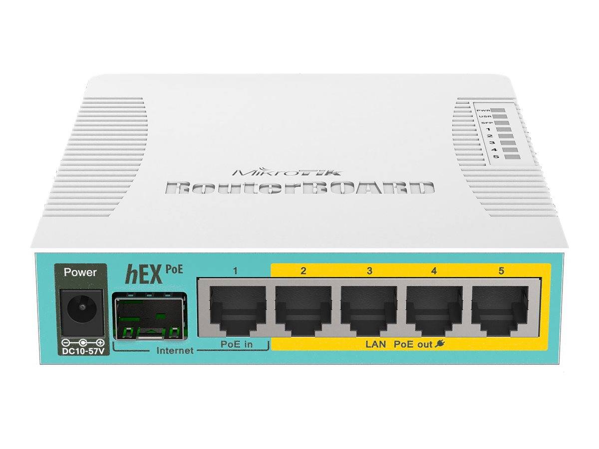 MikroTik 800MHz, 128MB, PoE, SFP, USB, 12-57V-0