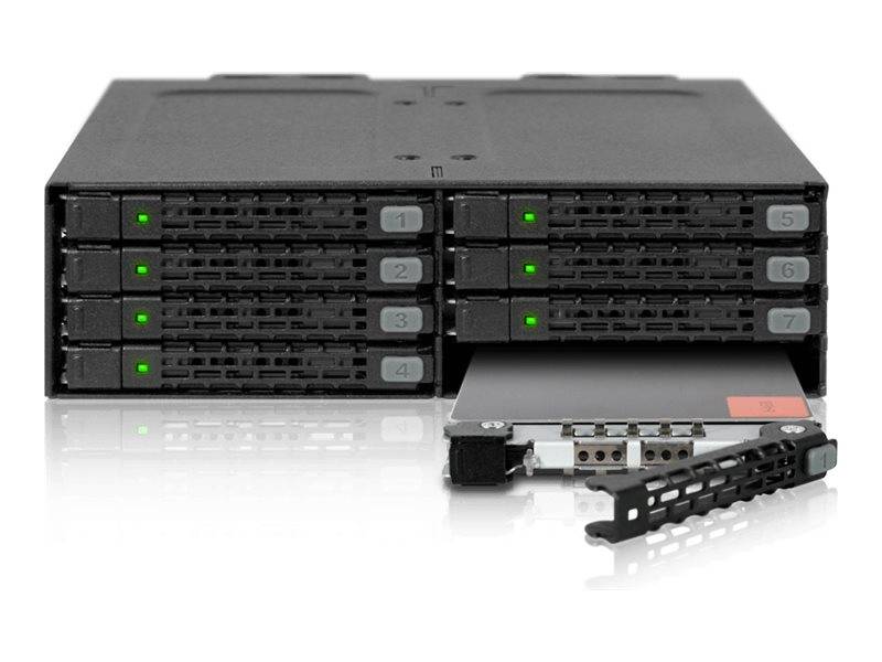 Achterpaneel IcyDock 8x6,3cm SATAI-III in 1x5,25" SSD/HDD 7mm-6
