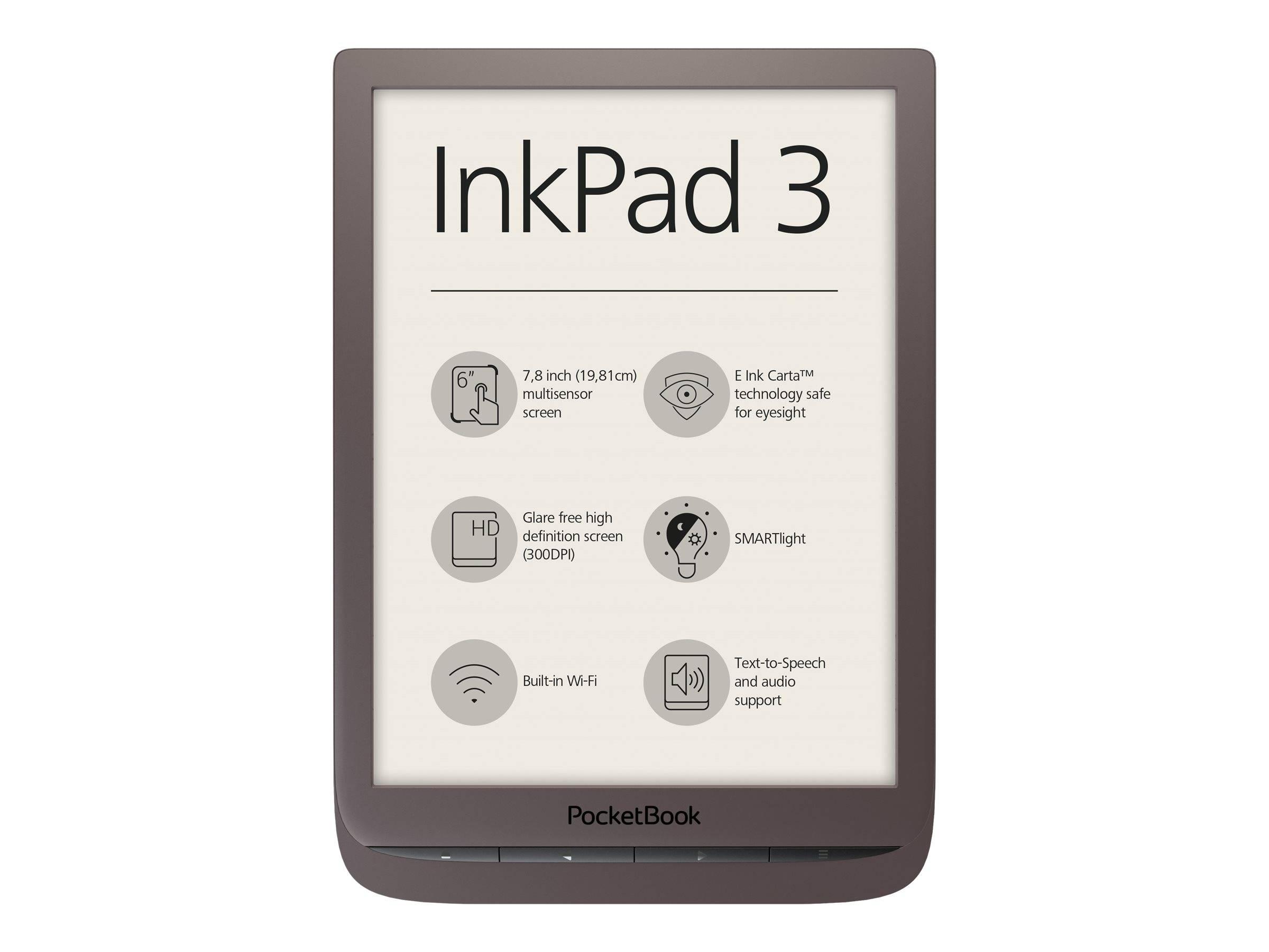 Pocketbook InkPad 3 - 19,8 cm (7.8") - E Ink Carta - 1404 x 1872 Pixels - CHM - DOC - DOCX - DjVu - EPUB DRM - FB2-0