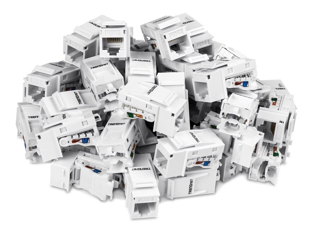 TRENDnet Keystone-aansluitingen 50 stuks Cat6 gereedschapsvrij 90°-8