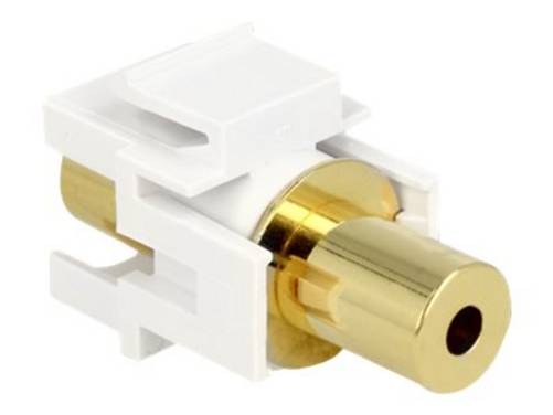 Keystone module 3,5mm Jack (v) - 3,5mm Jack (v) - 4-polig verguld / wit