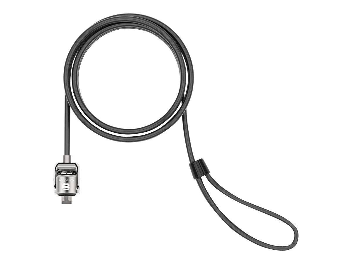 Compulocks T-bar Security Keyed Cable Lock Black - Secure your device with 6ft Galvanized Steel Cable compatible with St-3