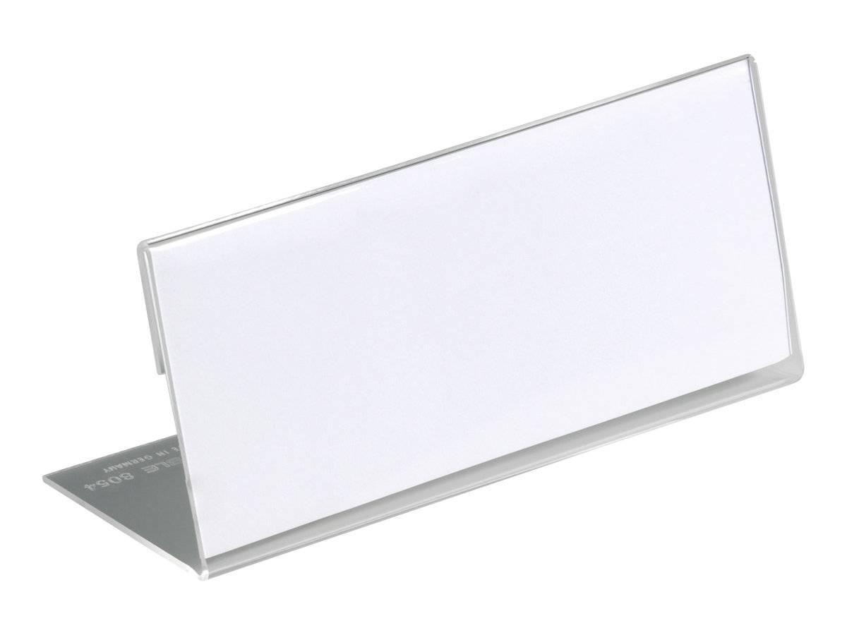 Duurzame tafelnaamplaatjes van acryl, 61x150mm, transparant, verpakking van 10 stuks.-1