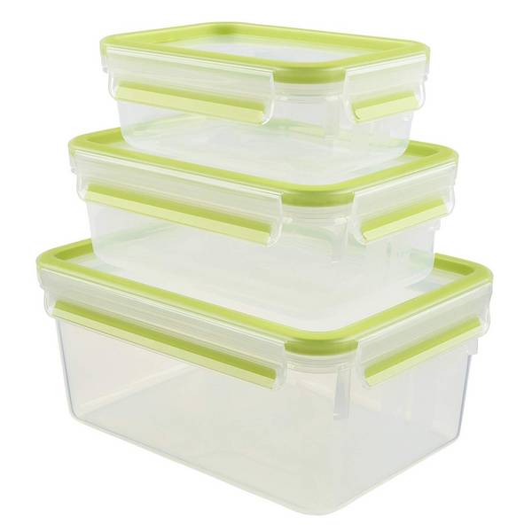 Emsa Food Clip&Close 515582 transparant/roze 0,55l set van 3