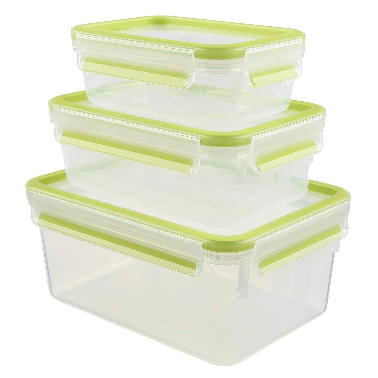Emsa Food Clip&Close 515582 transparant/roze 0,55l set van 3-0