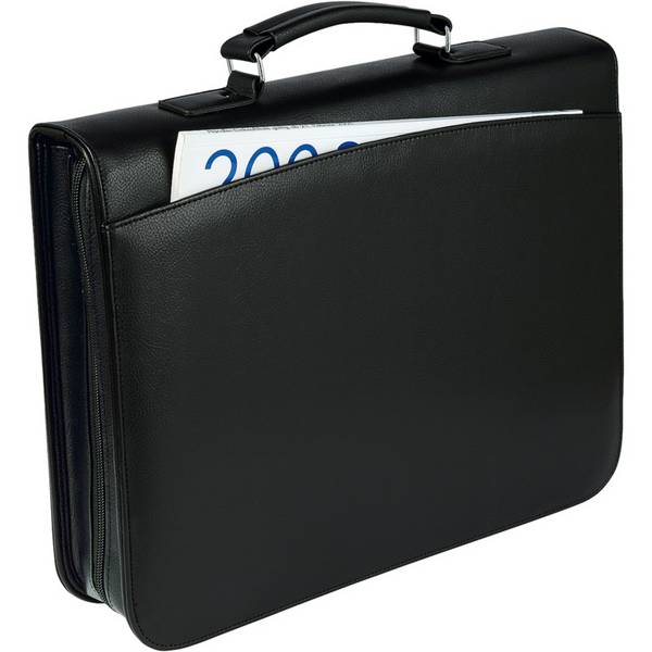 WEDO Organizer Map van imitatieleer, A4-formaat / 4-rings met handvat, zwart