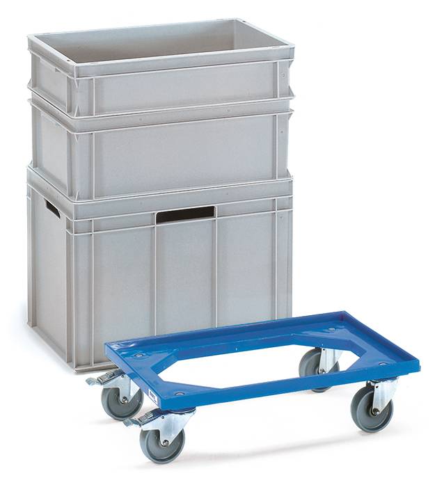 Krattentrolley draagvermogen 250 kg polyamide banden L605xB405mm ABS-kunststof b