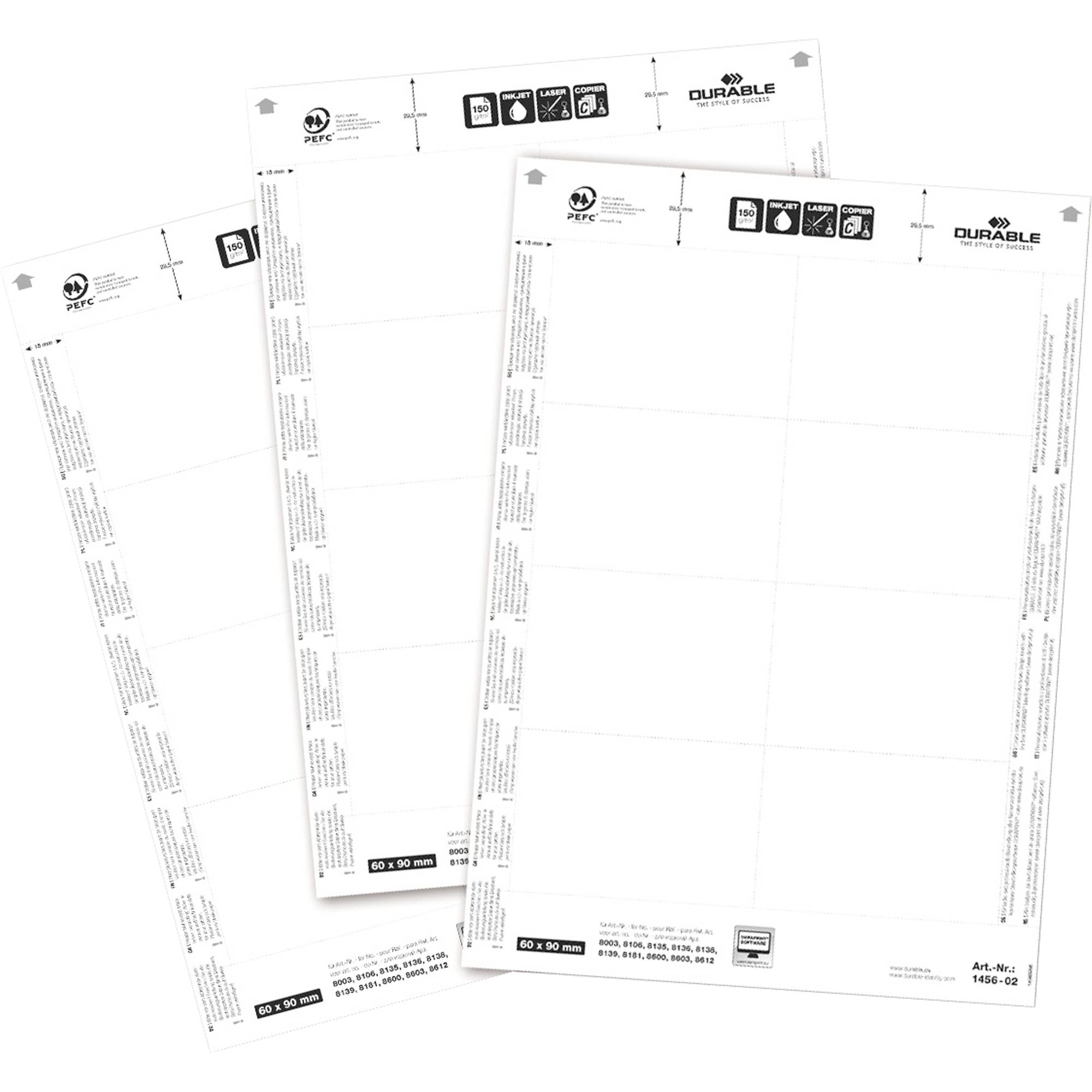 Durable 145602 Insteekplaatje naamplaatje BADGEMAKER® - 1456 (b x h) 90 mm x 60 mm 160 stuk(s)-1