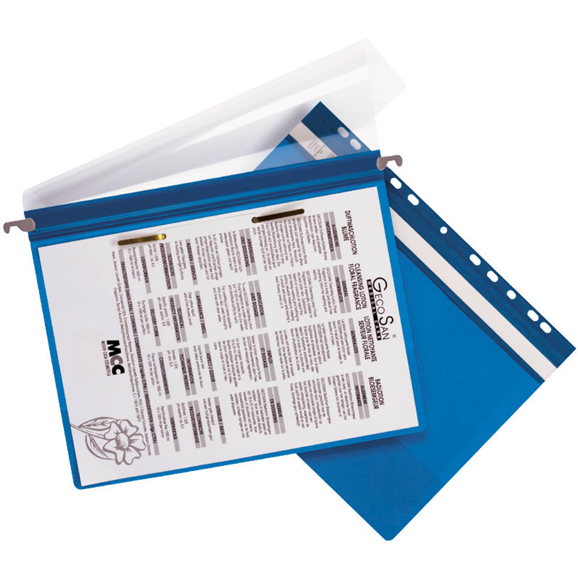 Duurzame hangmap van kunststof 2561-06, A4-formaat, blauw, transparant, 1 stuk.-1