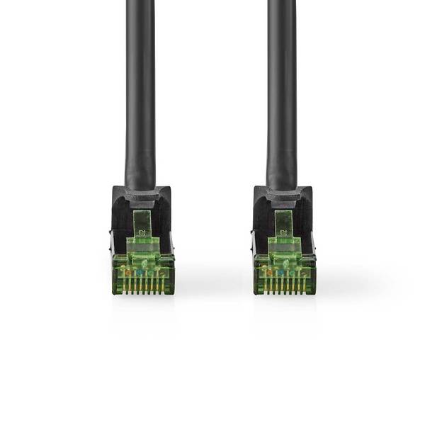 CAT7 Netwerkkabel | S/FTP | RJ45 Male | RJ45 Male | 10.0 m | Snagless | Rond | LSZH | Zwart | Envelop