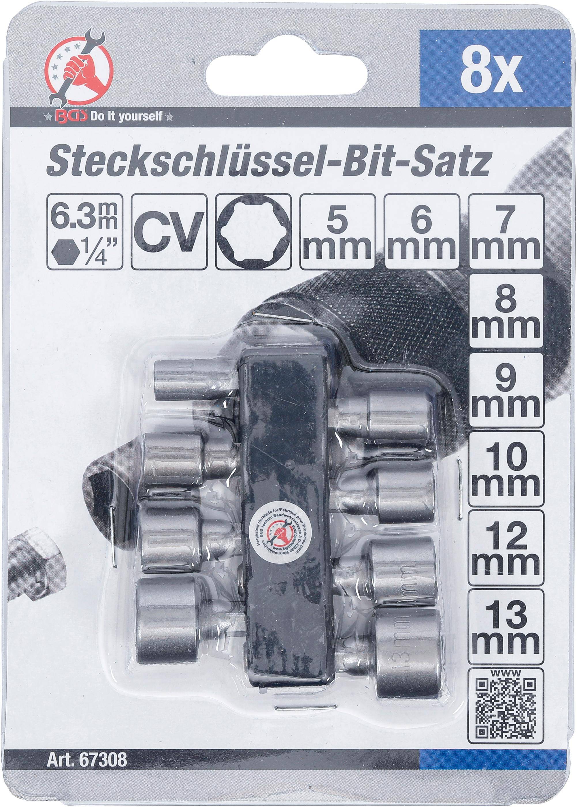 Dopsleutelbitset 6,3 mm (1/4") buitenzeskant 5 - 13 mm 8-dlg-2