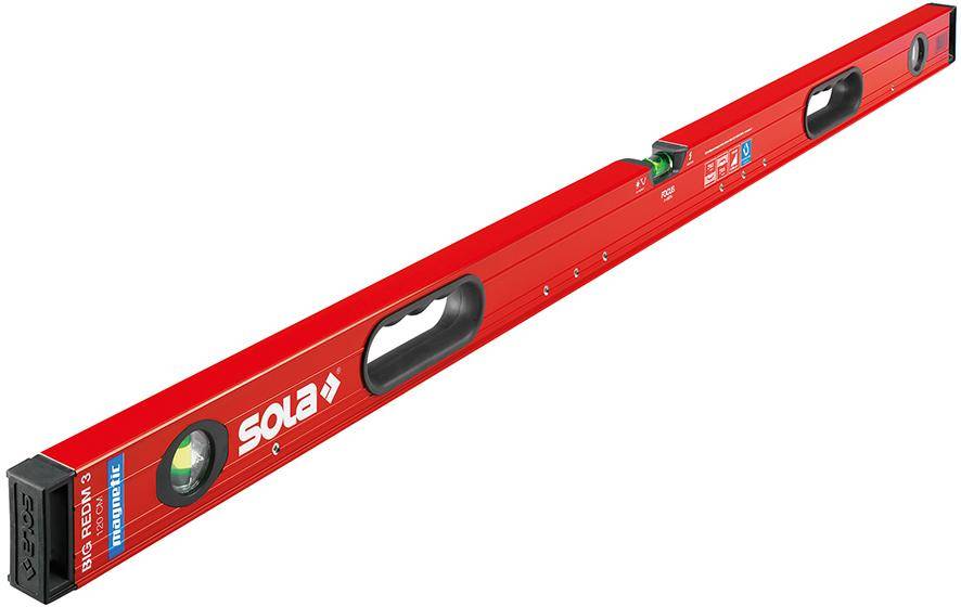 Magneetwaterpas LM Big REDM 3 180cm m.poedercaoting Sola-8