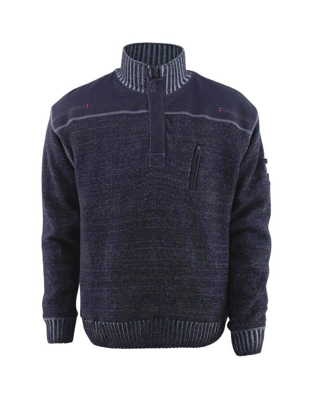MASCOT INTERNATIONAL A/S Gebreide Trui Korte Rits Frontline Blauw/Grijs M-0
