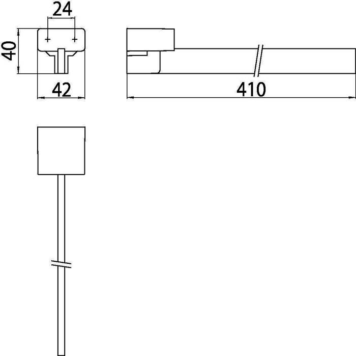 Loft, handdoekhouder, 1-armig, vast, 410mm, chroom-1
