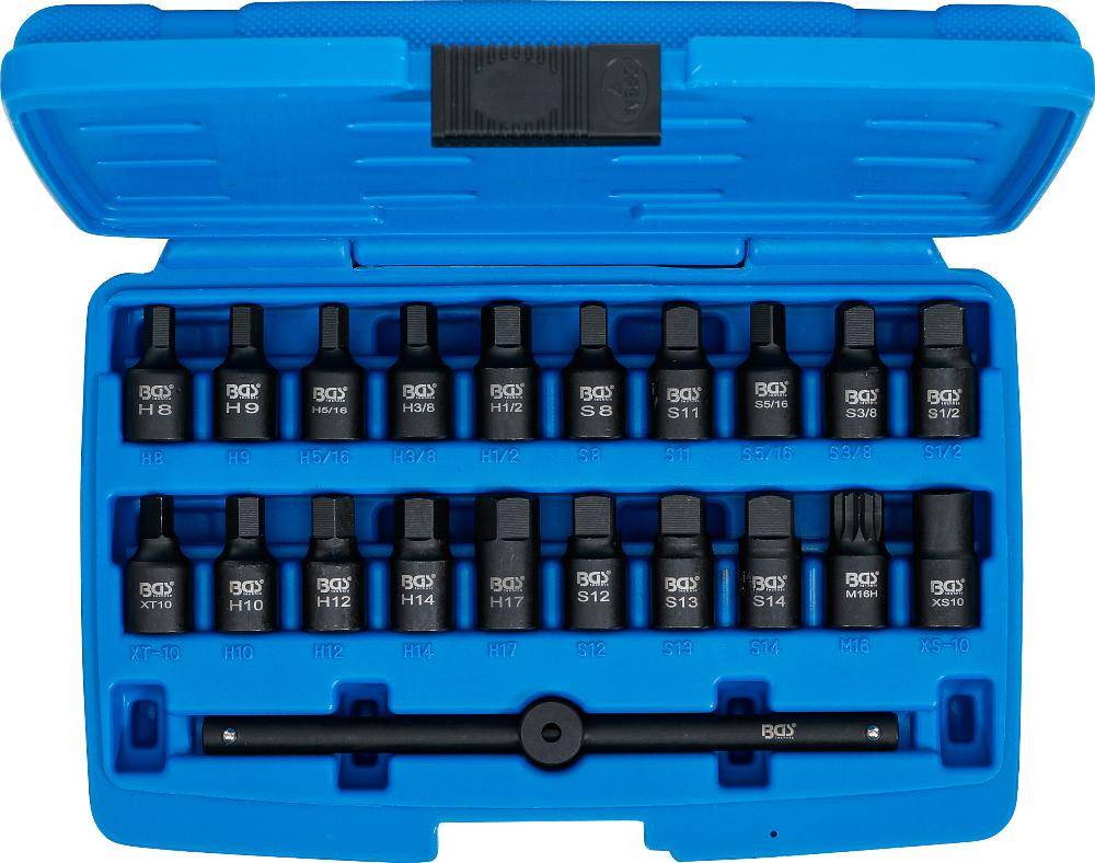 BGS 3/8" Speciale carterplug doppen set 21-delig-3