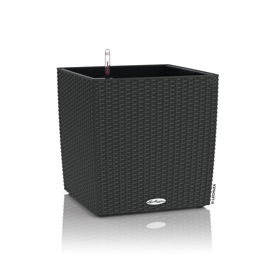 LECHUZA Bloempot Cube Cottage 40 - 39 x 39 x 40 cm - 31 L - Compleet Pakket - Graniet-0