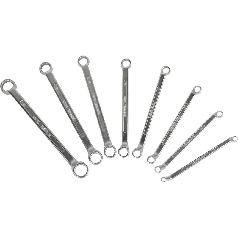 BRÜDER MANNESMANN Ringschlüsselsatz, 8-teilig aus Chrom-Vanadium Stahl, DIN 838, verchromt, polierte - 1 Stück (140-08