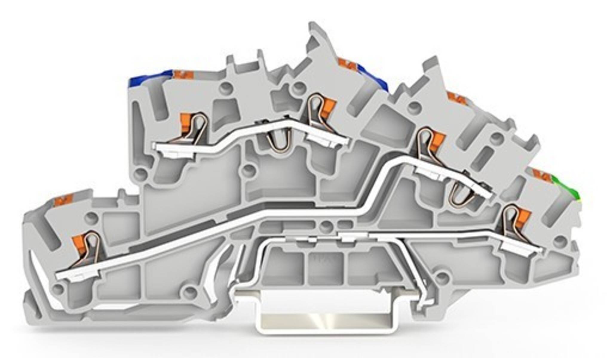 WAGO 2204-1401-4-congerend doorgangsklem met druecker 4 mm ² grijs-2