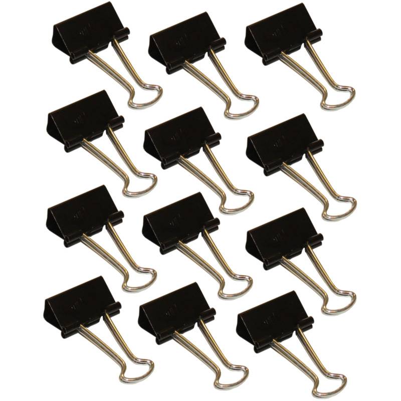 WEDO Foldback Clips 25 mm in een doos van 12, zwart/zilver-0