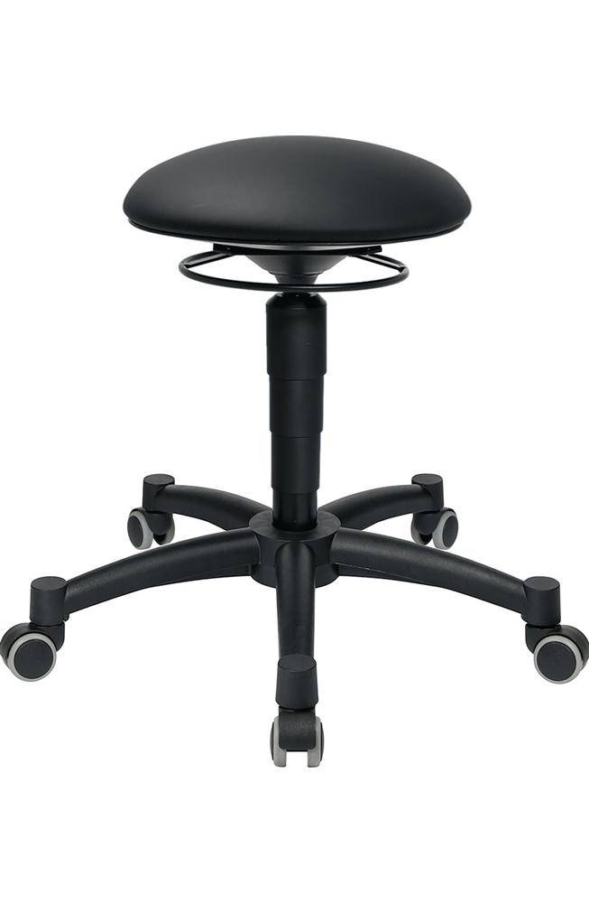 Draaikruk Body Balance met wielen kunstleer kussen zwart zithoogteverstelling 42