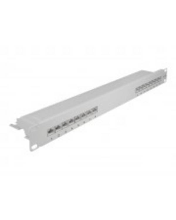Delock 19″ Patch Panel 16 port Cat.6A 1U grey