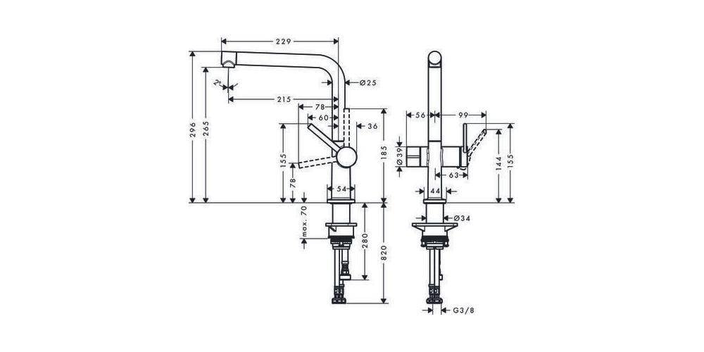 HG Talis M54 1-gr kmk 270 met stkr vaatwasser rvs-look-4