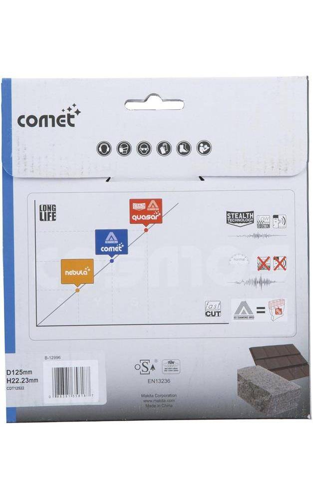 Makita B-12996 COMET Diamanten doorslijpschijf Diameter 125 mm Boordiameter 22.23 mm Graniet, Cellenbeton, Glas, Tegels,-1