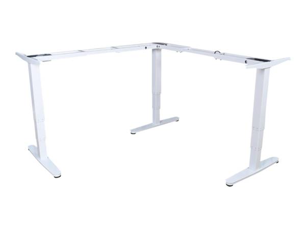 Equip ERGO L-vormige elektrische stationaire bureausteun, drievoudige motor, wit