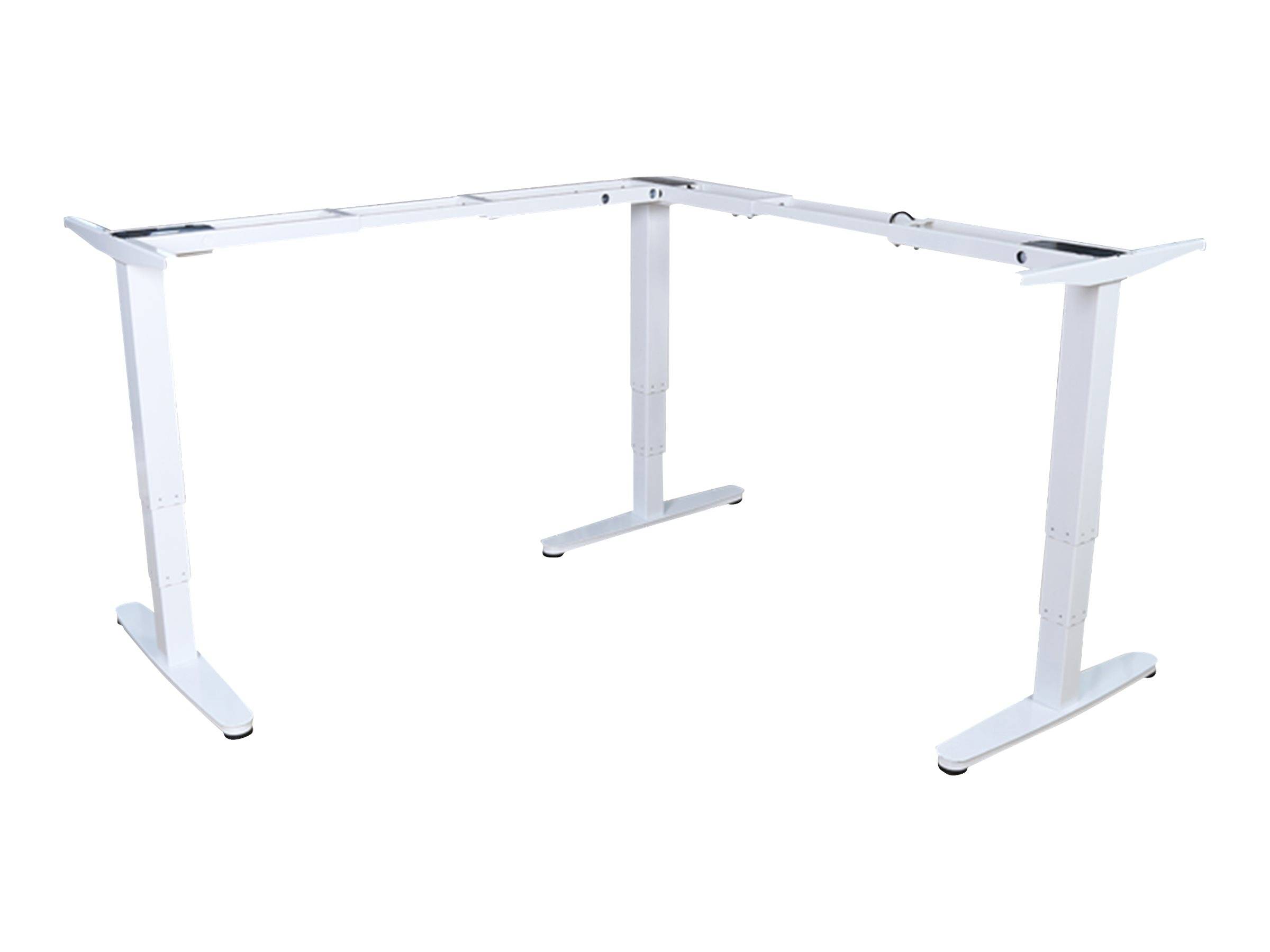 Equip ERGO L-vormige elektrische stationaire bureausteun, drievoudige motor, wit-0