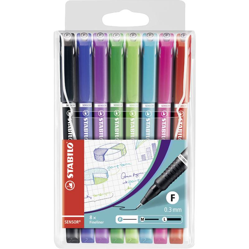 Fineliner STABILO Sensor 189/8 F ass 8st-0