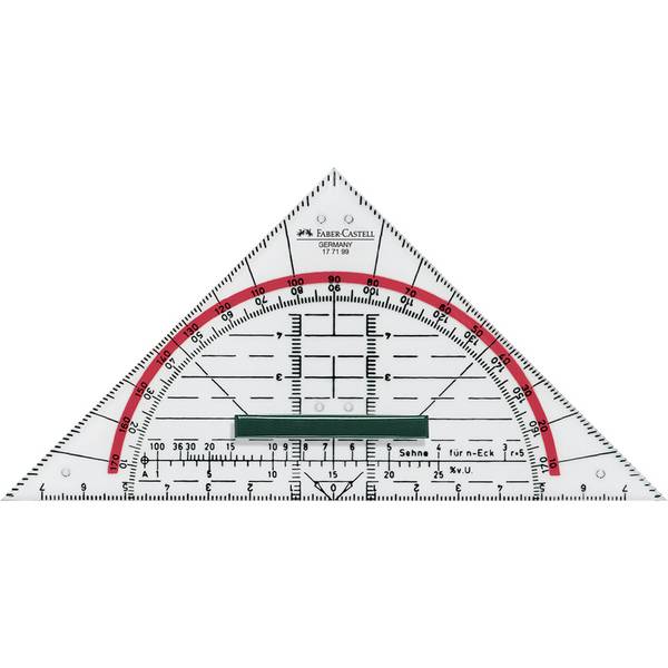 FABER-CASTELL geometrie driehoek klein met handvat 14cm