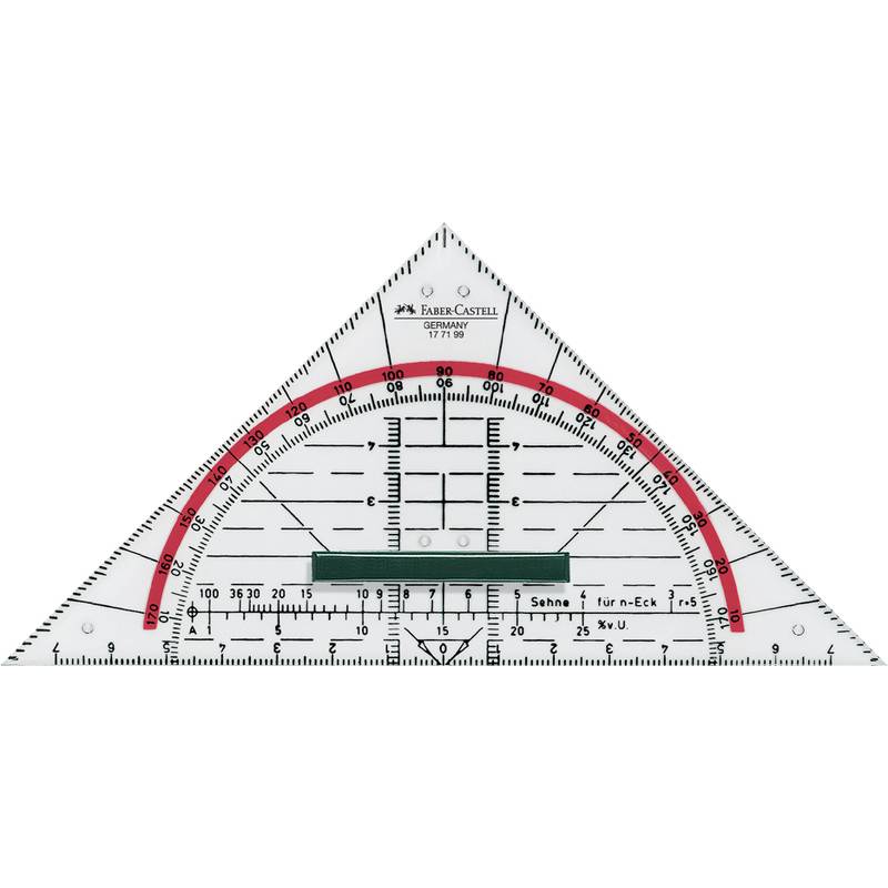 FABER-CASTELL geometrie driehoek klein met handvat 14cm-0