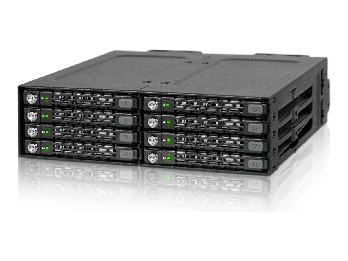 Backplane IcyDock 8x6,3cm SATAI-III in 1x5,25" sleutelsloten-0