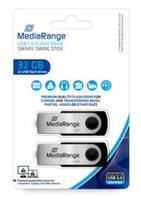 MediaRange USB-stick 32GB USB 2.0 Flexi-pack van 2-2
