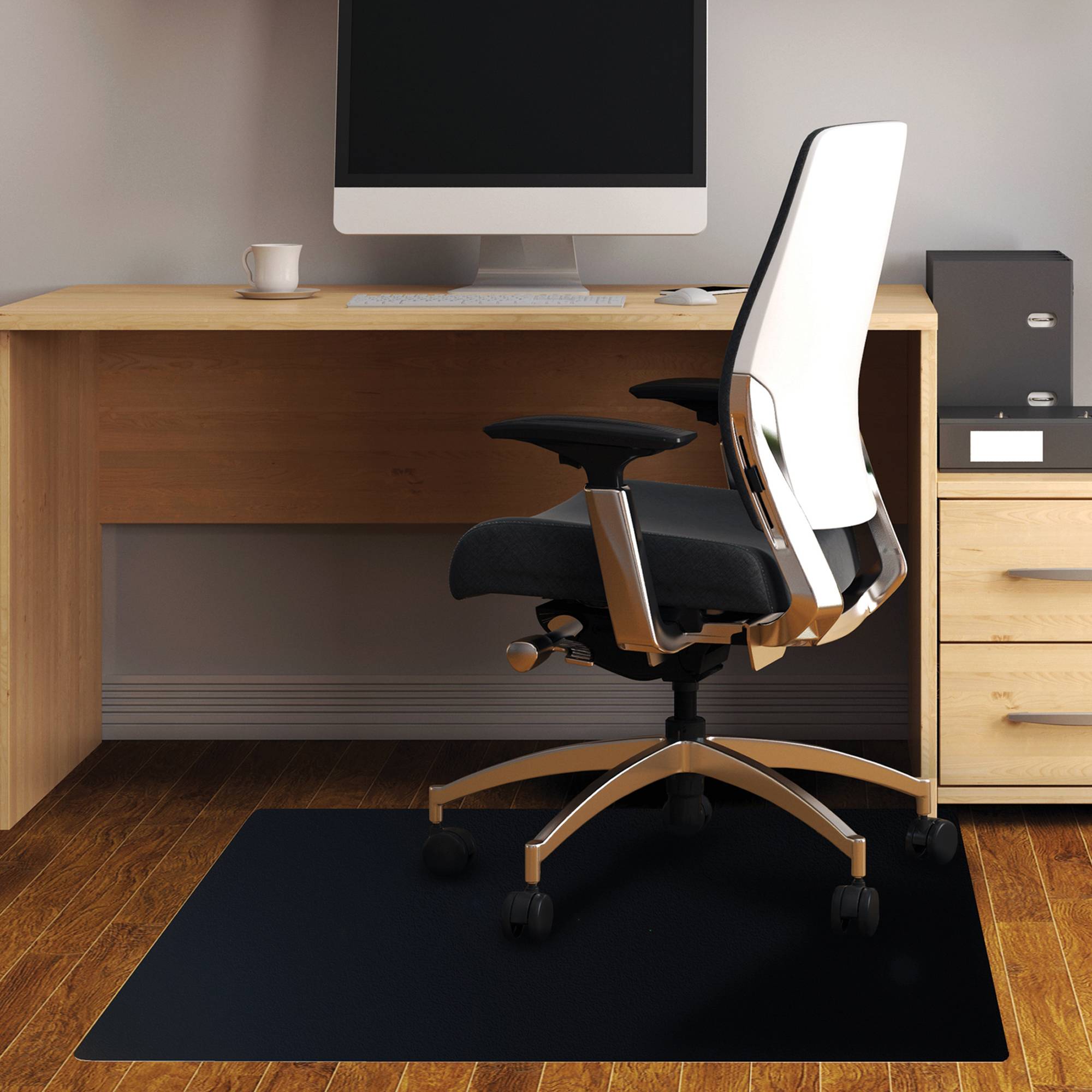 Vloerbeschermer PVC - Zwart - Harde vloer - 90x120cm-2
