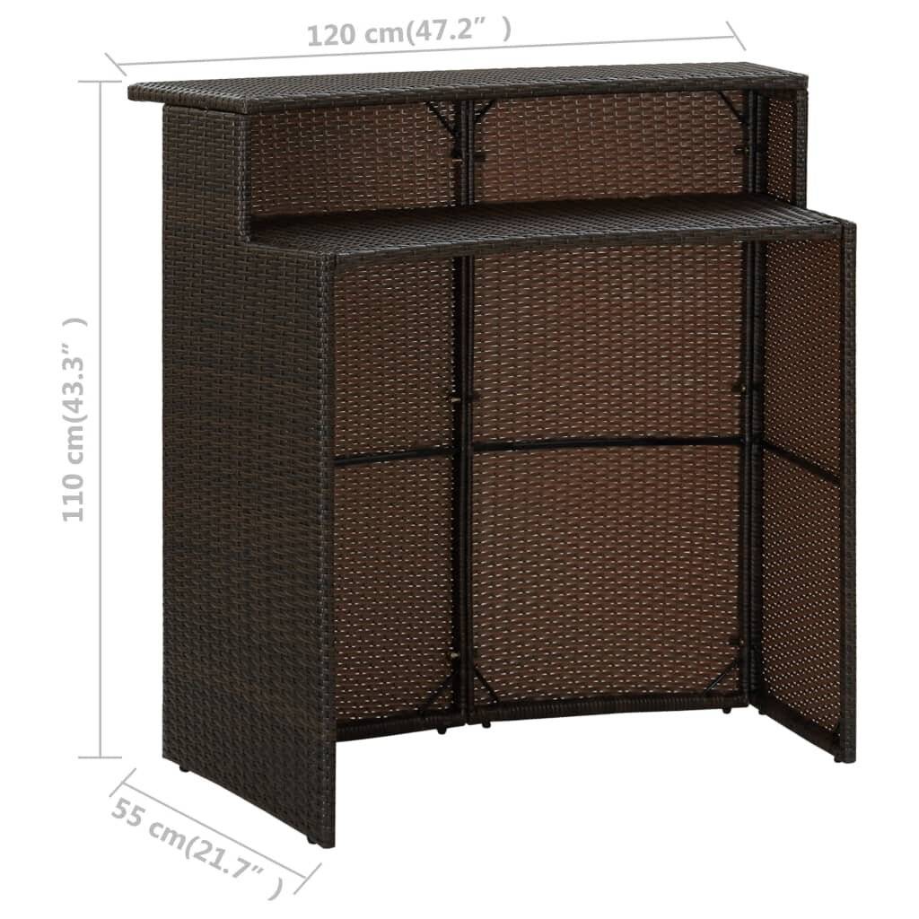 Symboolafbeelding voor vidaXL - Tuinbartafel - 120x55x110 - cm - poly - rattan - bruin